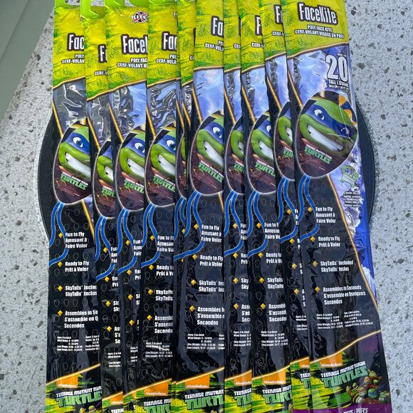 Teenage Mutant Ninja Turtles Facekite Kite Lot of 11 New Sealed 20" - Picture 1 of 5